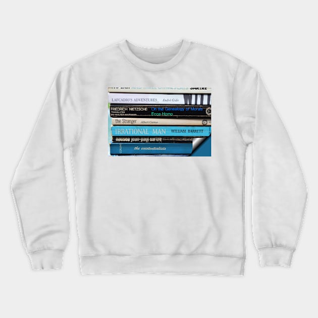 Existentialist Beach Reading Crewneck Sweatshirt by bgaynor